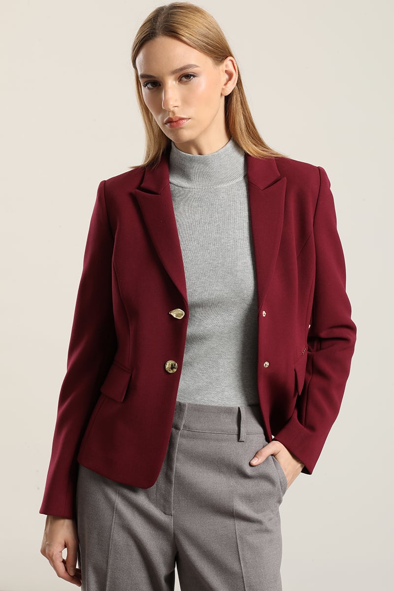 BLAZER ENTALLADO, BOTON FANTASIA, BURDEO LIOLA - 2