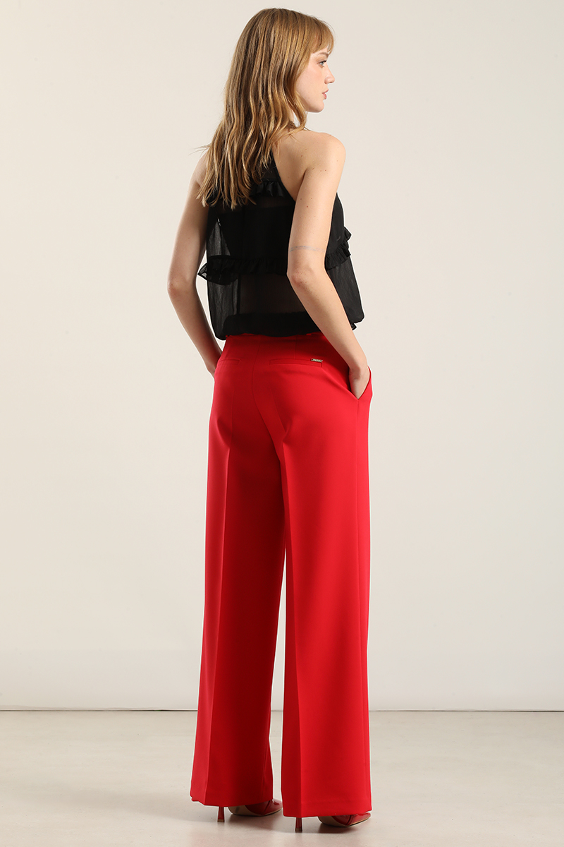 PANTALON ANCHO, TIRO ALTO, ROJO LIOLA - 4