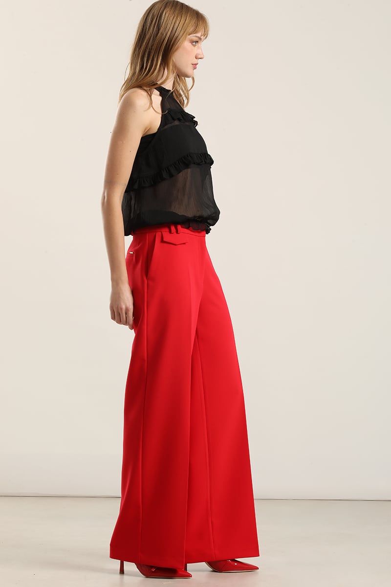 PANTALON ANCHO, TIRO ALTO, ROJO LIOLA - 6