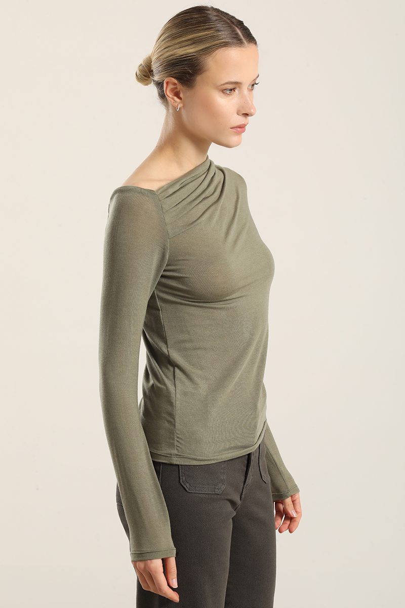 TOP ESCOTE ASIMETRICO, MILITAR LIOLA - 1