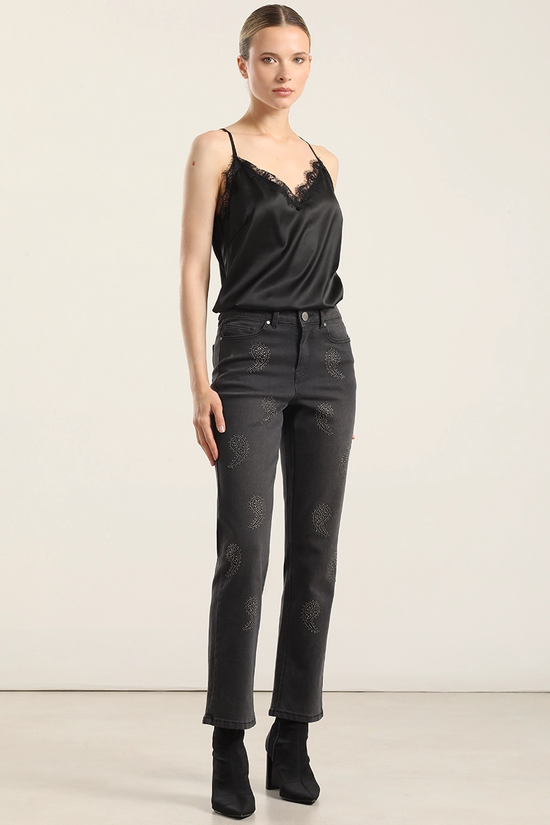 JEANS SLIM, AMEBAS TACHAS, GRIS LIOLA - 1