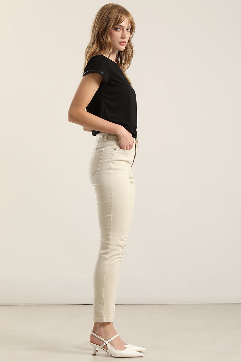 JEANS COLOR SKINNY, BEIGE LIOLA - 2