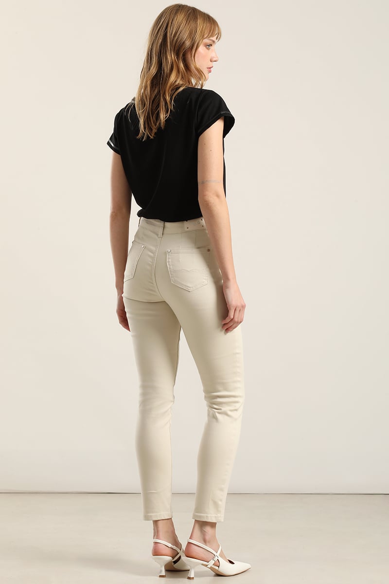 JEANS COLOR SKINNY, BEIGE LIOLA - 3