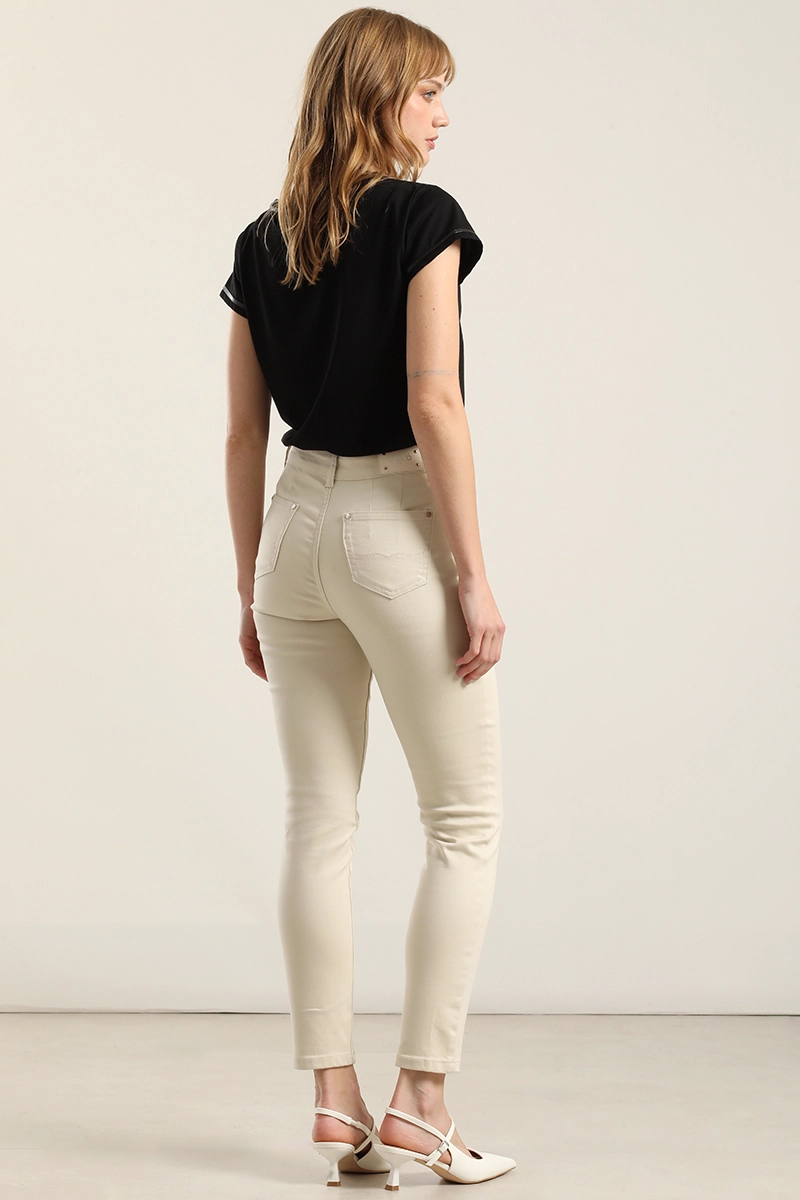 JEANS COLOR SKINNY, BEIGE LIOLA - 3