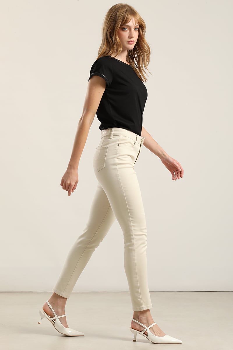 JEANS COLOR SKINNY, BEIGE LIOLA - 4