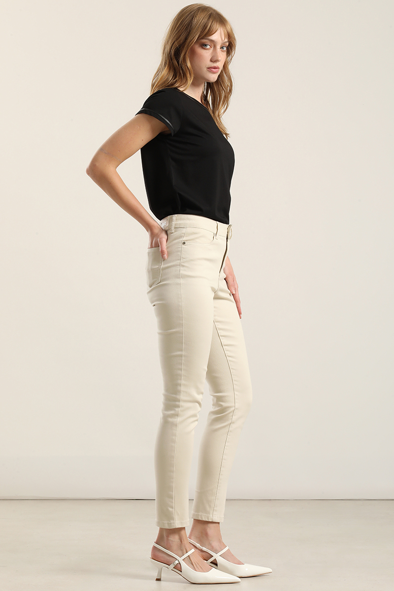 JEANS COLOR SKINNY, BEIGE LIOLA - 5