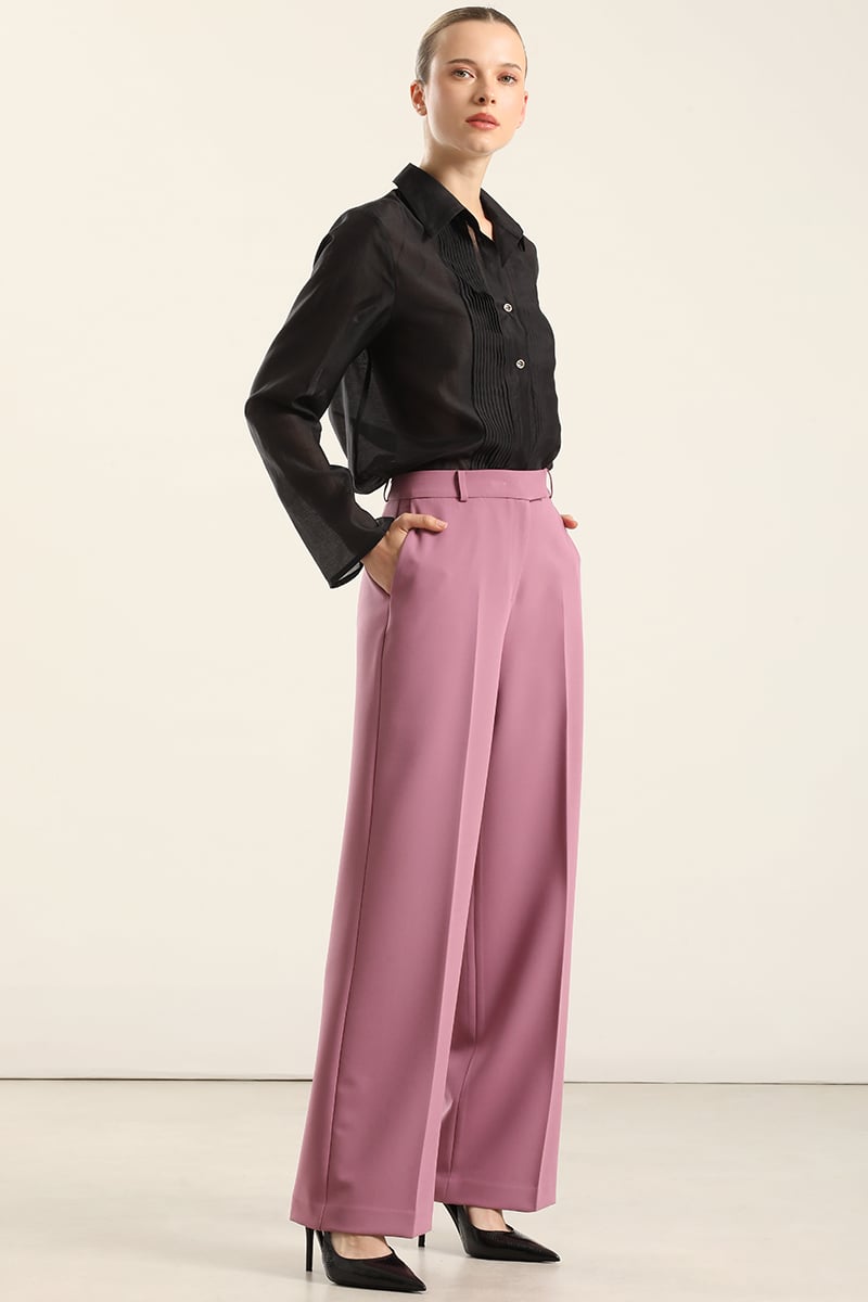 PANTALON RECTO, TIRO ALTO, ROSA LIOLA - 1
