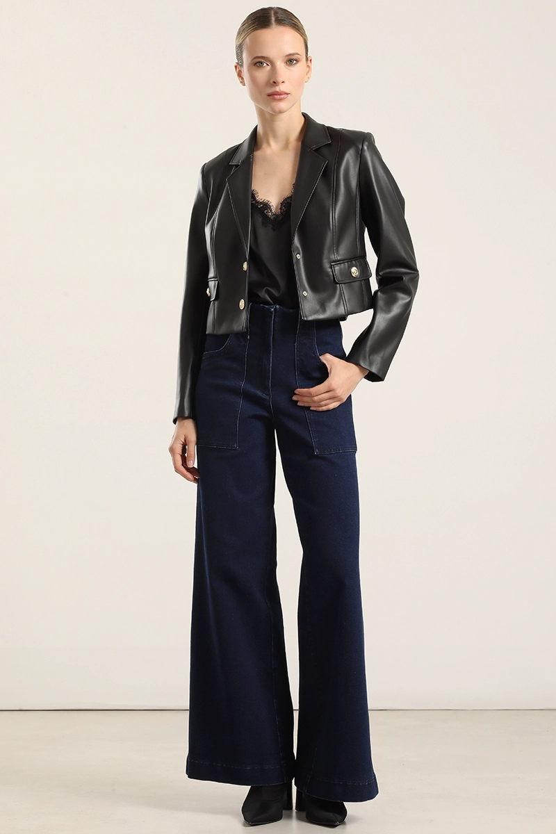 JEANS PALAZZO, TIRO MEDIO, AZUL LIOLA - 1