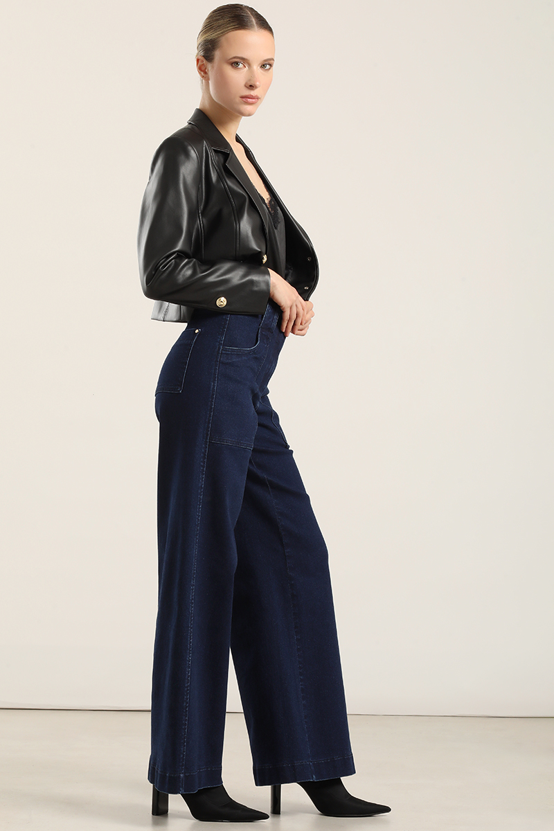 JEANS PALAZZO, TIRO MEDIO, AZUL LIOLA - 4