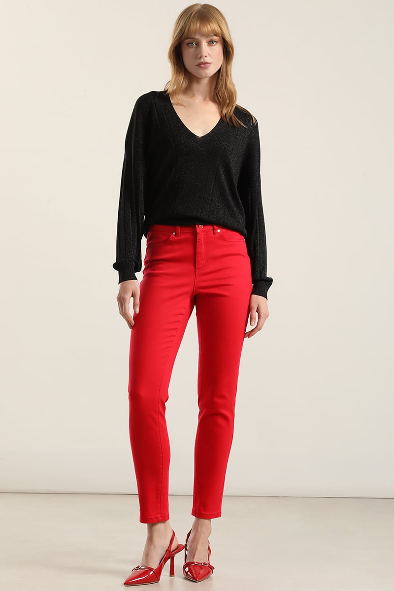 JEANS COLOR SKINNY, ROJO LIOLA - 1