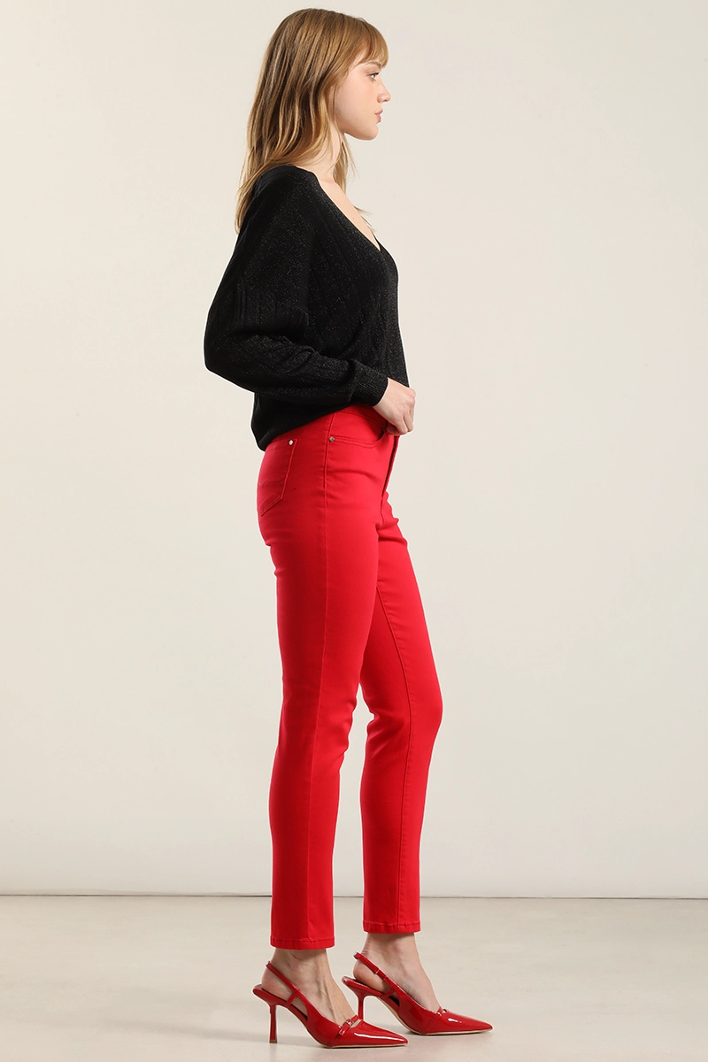JEANS COLOR SKINNY, ROJO LIOLA - 2