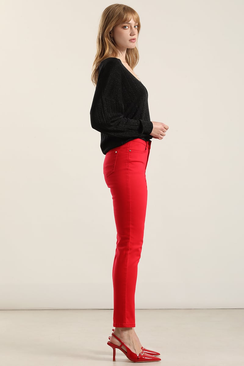JEANS COLOR SKINNY, ROJO LIOLA - 3
