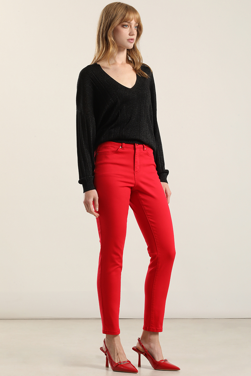 JEANS COLOR SKINNY, ROJO LIOLA - 4