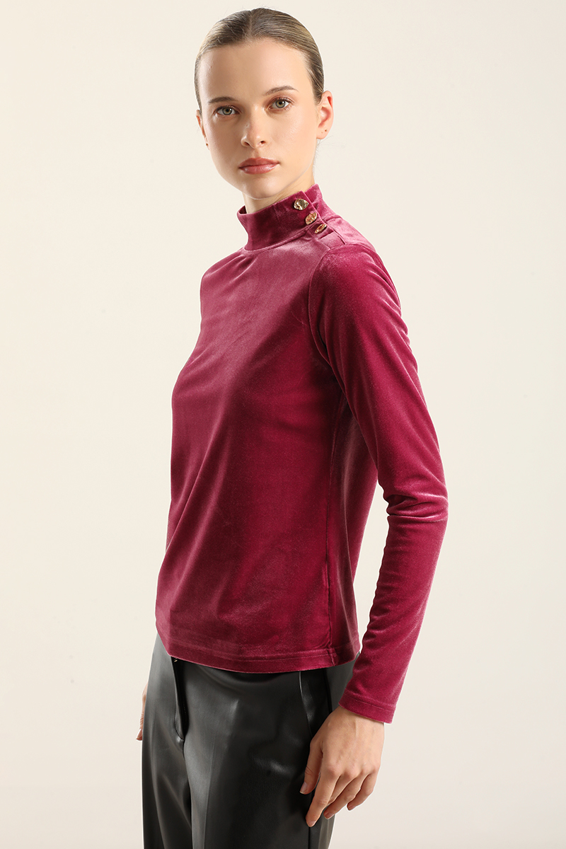 TOP VELVET, BOTONES FANTASIA, FUCSIA LIOLA - 6