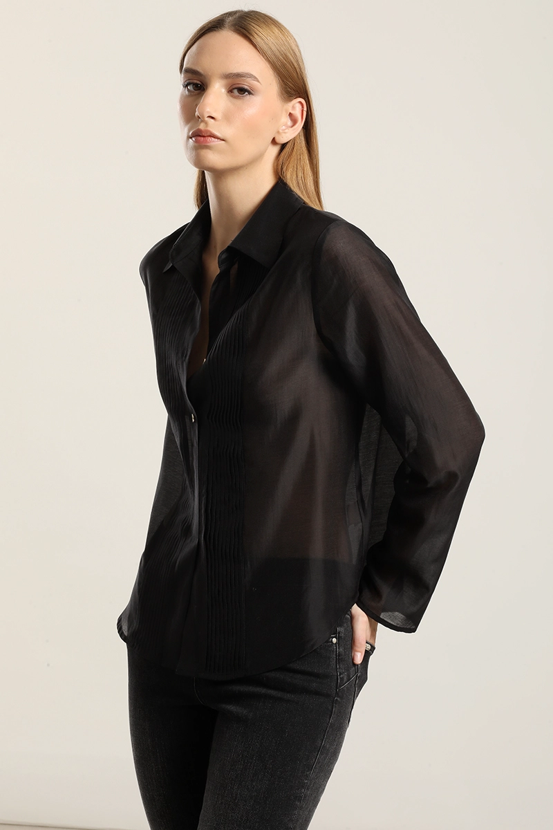 BLUSA ALFORZA CON LYOCELL, NEGRO LIOLA - 1