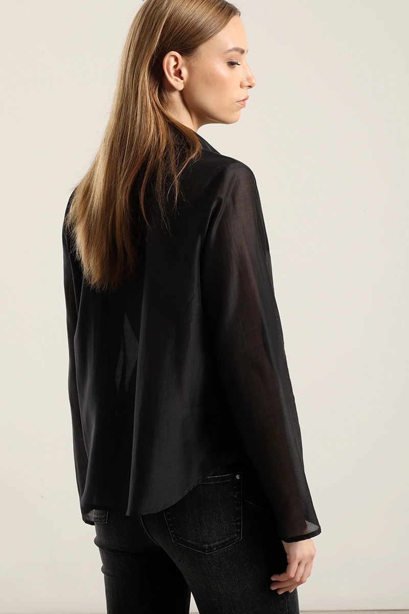 BLUSA ALFORZA CON LYOCELL, NEGRO LIOLA - 3