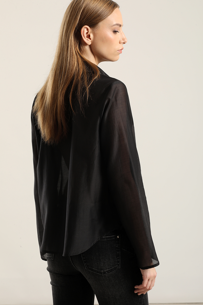 BLUSA ALFORZA CON LYOCELL, NEGRO LIOLA - 3
