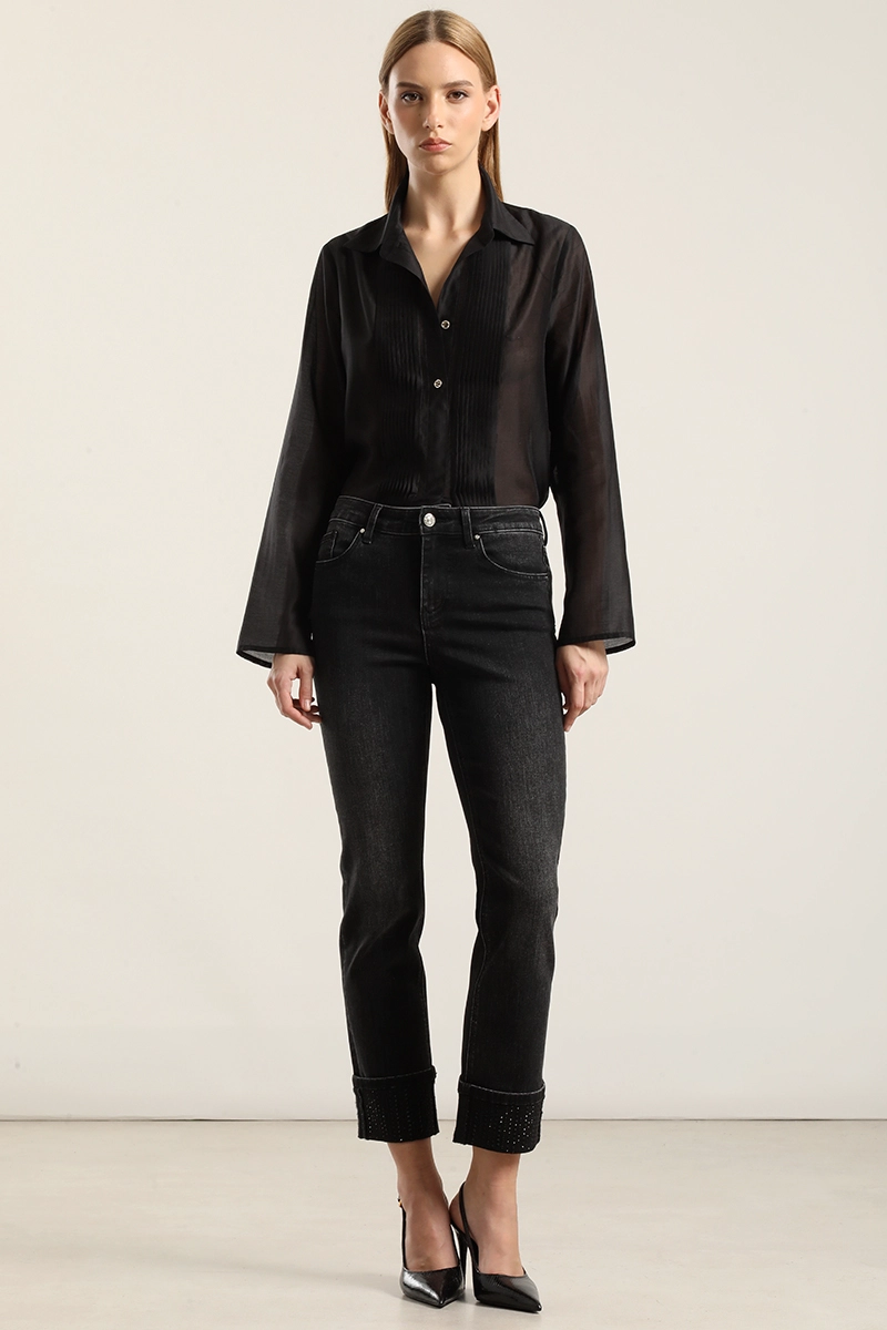 BLUSA ALFORZA CON LYOCELL, NEGRO LIOLA - 4