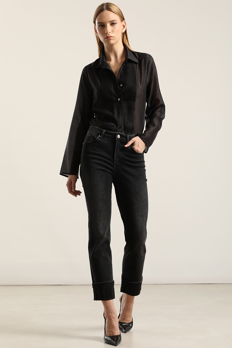 BLUSA ALFORZA CON LYOCELL, NEGRO LIOLA - 6