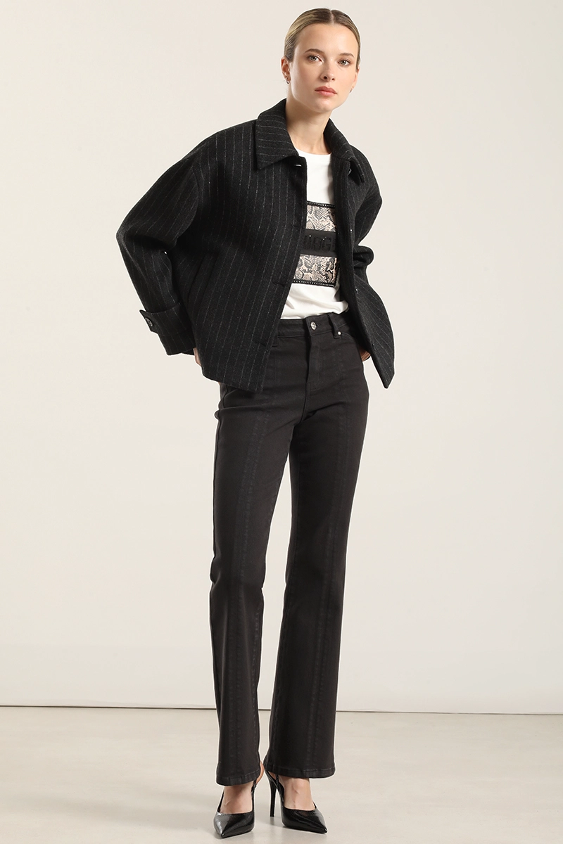 CHAQUETA CON LANA, LISTADO GRIS LIOLA - 2