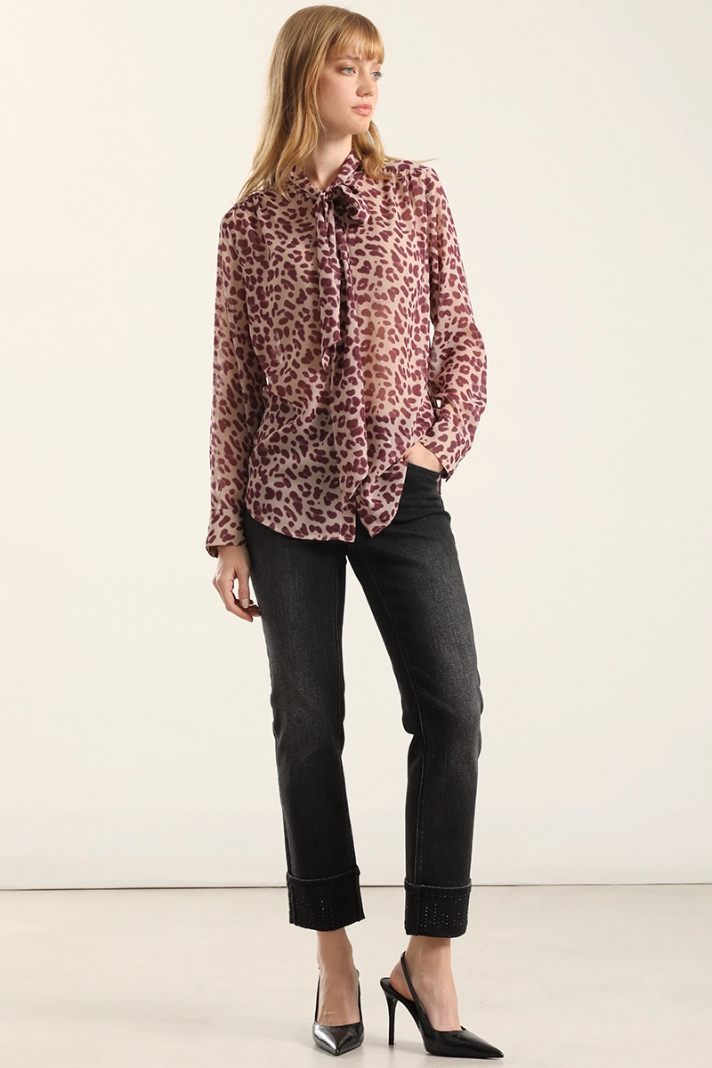 BLUSA ESTAMPADO ANIMAL PRINT, BURDEO LIOLA - 2