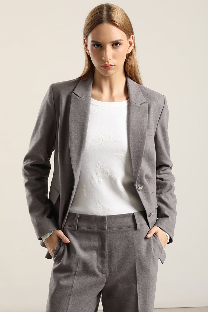 BLAZER BOTON JOYA, GRIS LIOLA - 1