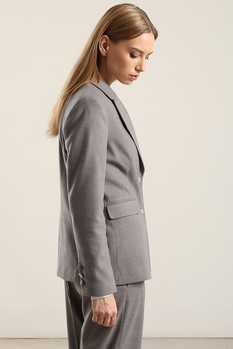 BLAZER BOTON JOYA, GRIS LIOLA - 3