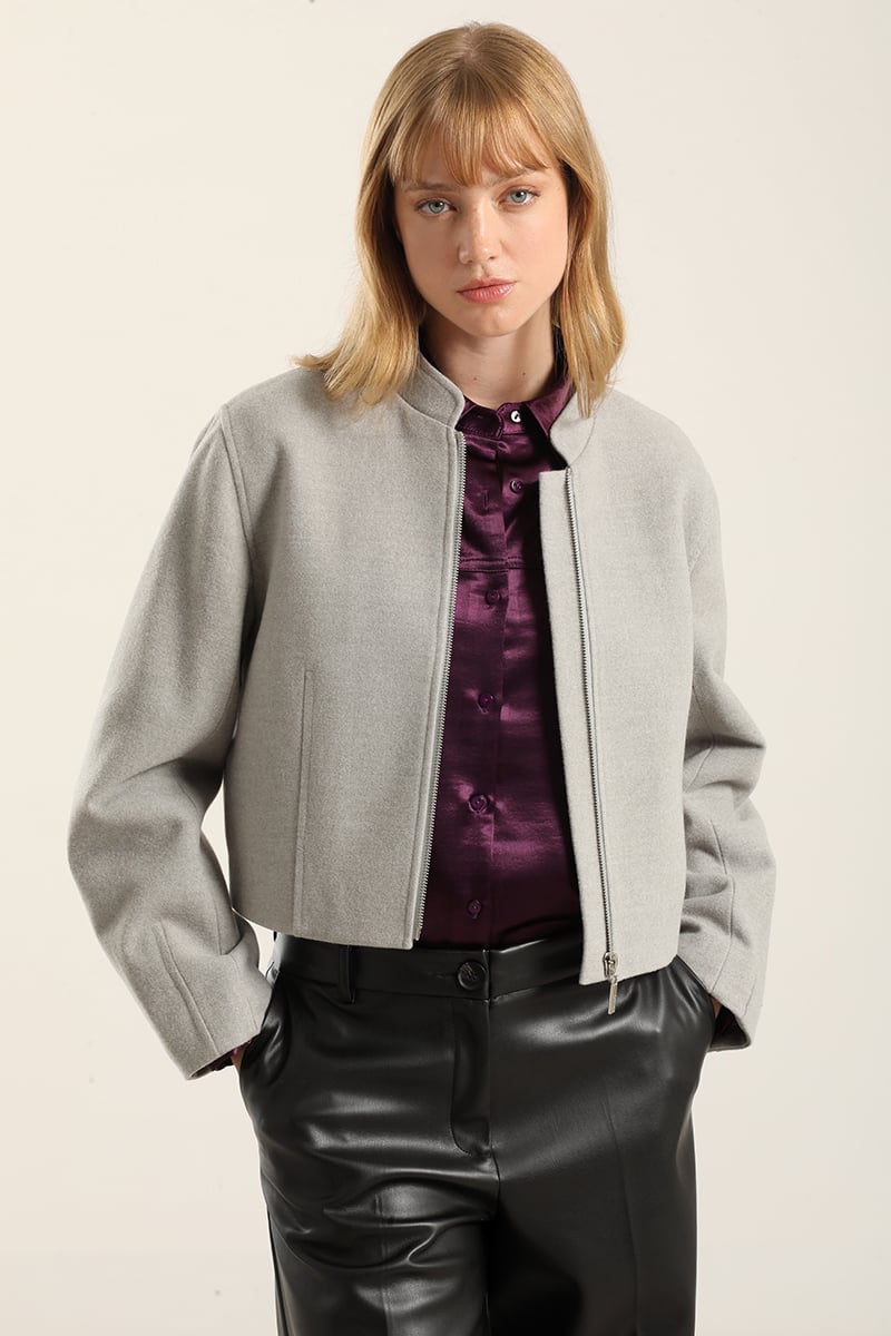 CHAQUETA BOMBER, MUFLON MELANGE GRIS LIOLA - 4