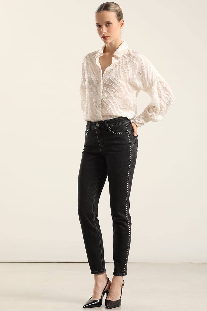BLUSA FANTASIA CEBRA SEMITRANSPARENTE, BEIGE LIOLA - 2