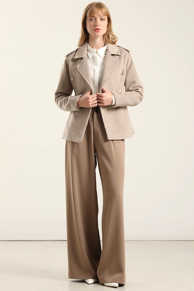 CHAQUETA BIKER  MUFLON FANTASIA, BEIGE LIOLA - 2