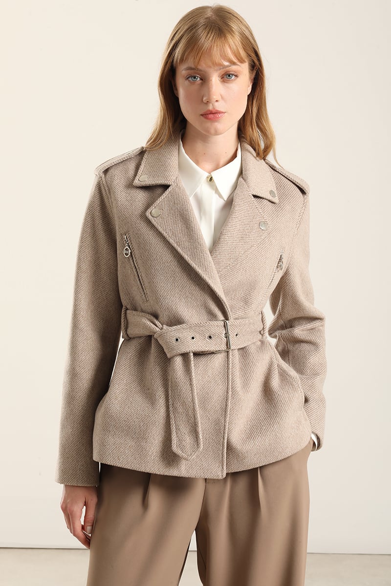 CHAQUETA BIKER  MUFLON FANTASIA, BEIGE LIOLA - 3