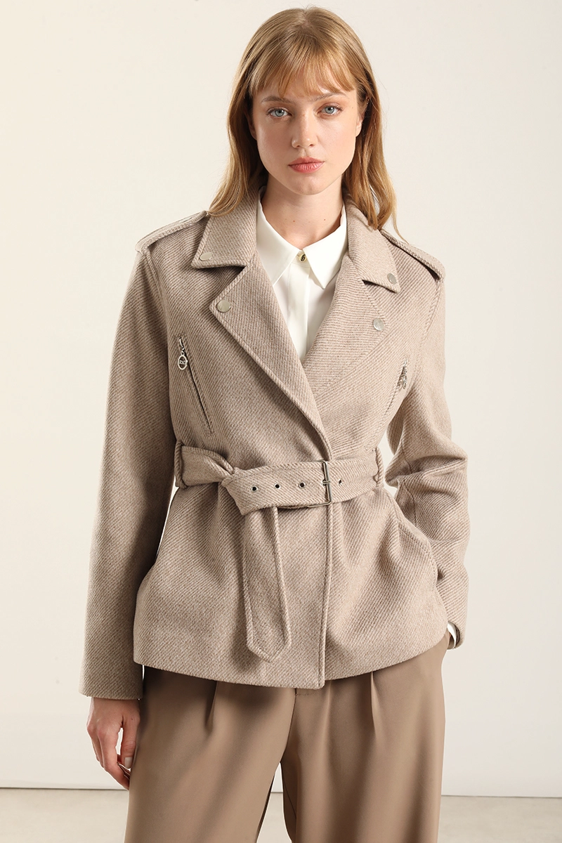 CHAQUETA BIKER  MUFLON FANTASIA, BEIGE LIOLA - 3
