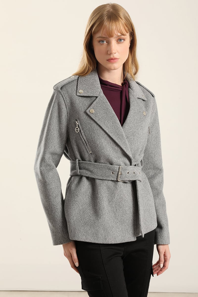 CHAQUETA BIKER MUFLON FANTASIA, GRIS LIOLA - 1