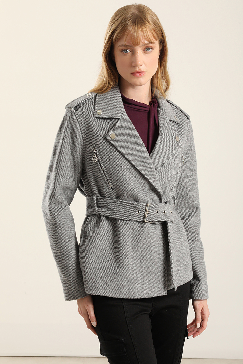 CHAQUETA BIKER MUFLON FANTASIA, GRIS LIOLA - 1