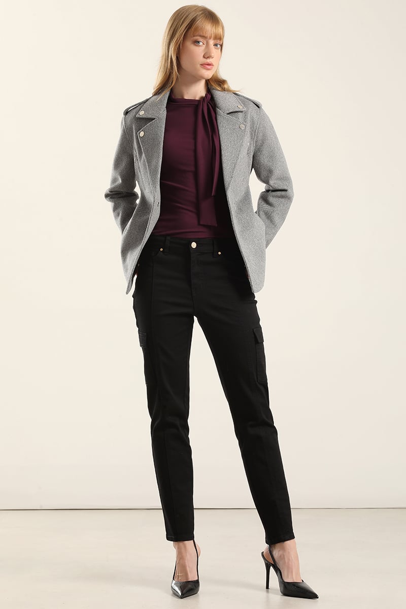 CHAQUETA BIKER MUFLON FANTASIA, GRIS LIOLA - 2