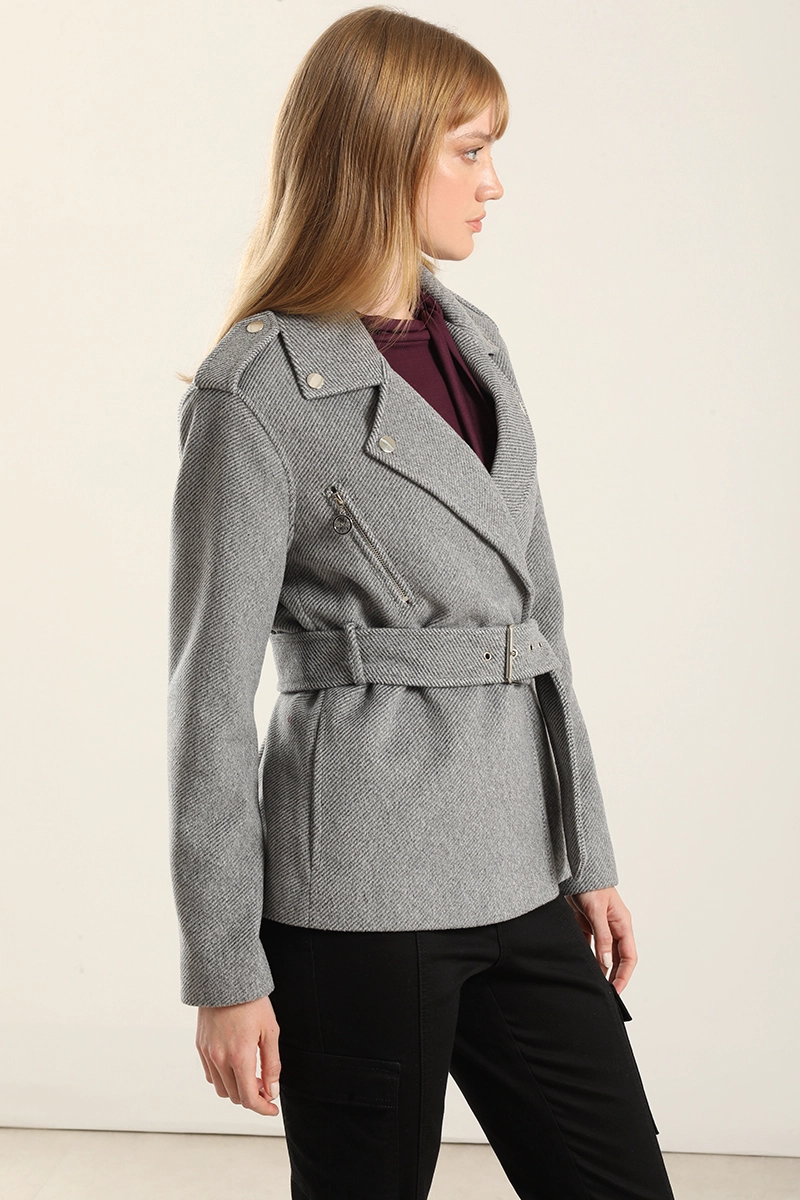 CHAQUETA BIKER MUFLON FANTASIA, GRIS LIOLA - 3