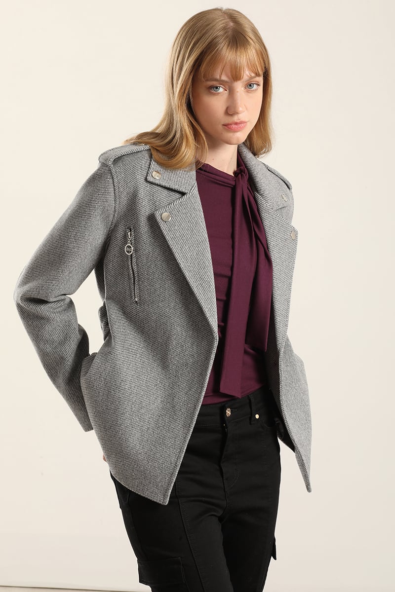 CHAQUETA BIKER MUFLON FANTASIA, GRIS LIOLA - 6