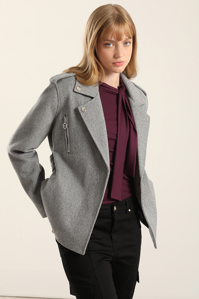 CHAQUETA BIKER MUFLON FANTASIA, GRIS LIOLA - 6