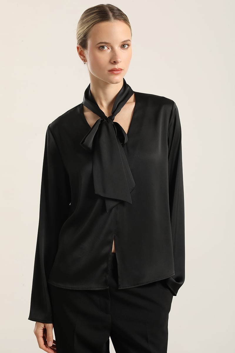BLUSA SATIN LAZADA, NEGRO LIOLA - 1