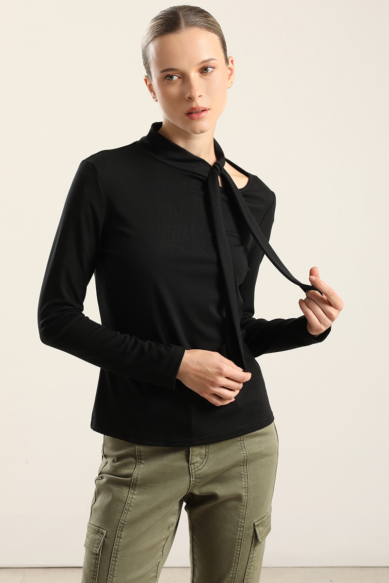TOP CUELLO FANTASIA LAZADA, NEGRO LIOLA - 2