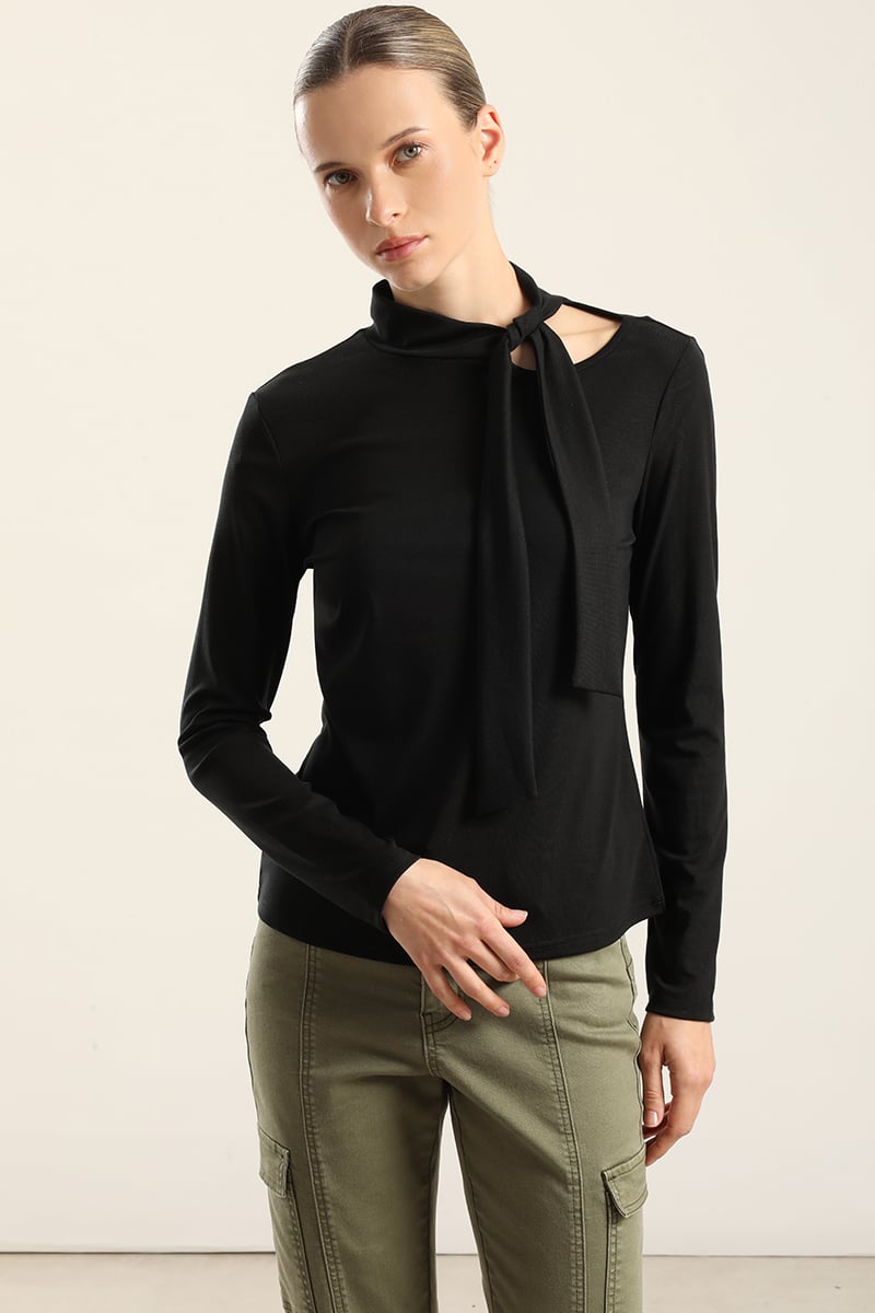 TOP CUELLO FANTASIA LAZADA, NEGRO LIOLA - 3