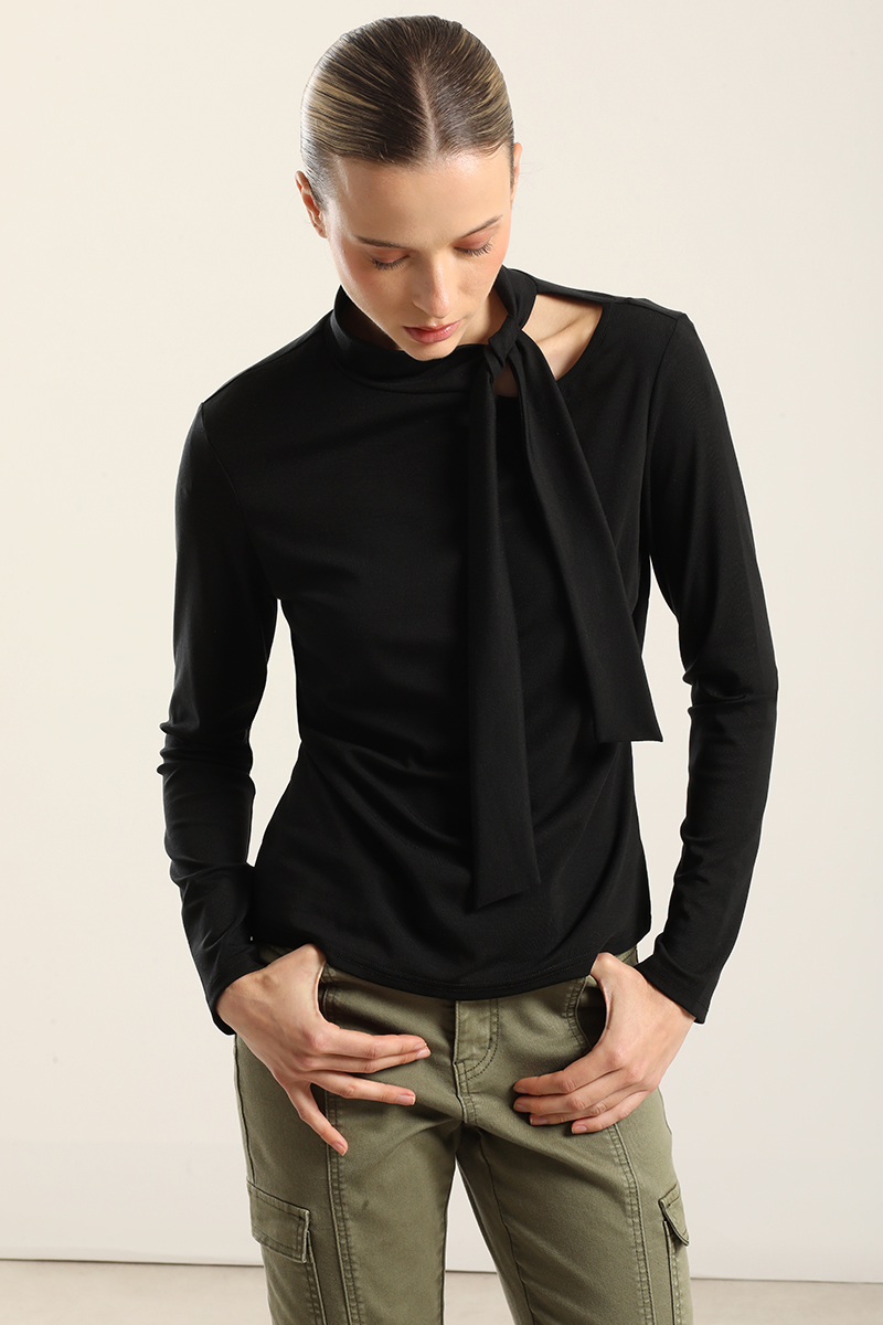 TOP CUELLO FANTASIA LAZADA, NEGRO LIOLA - 6