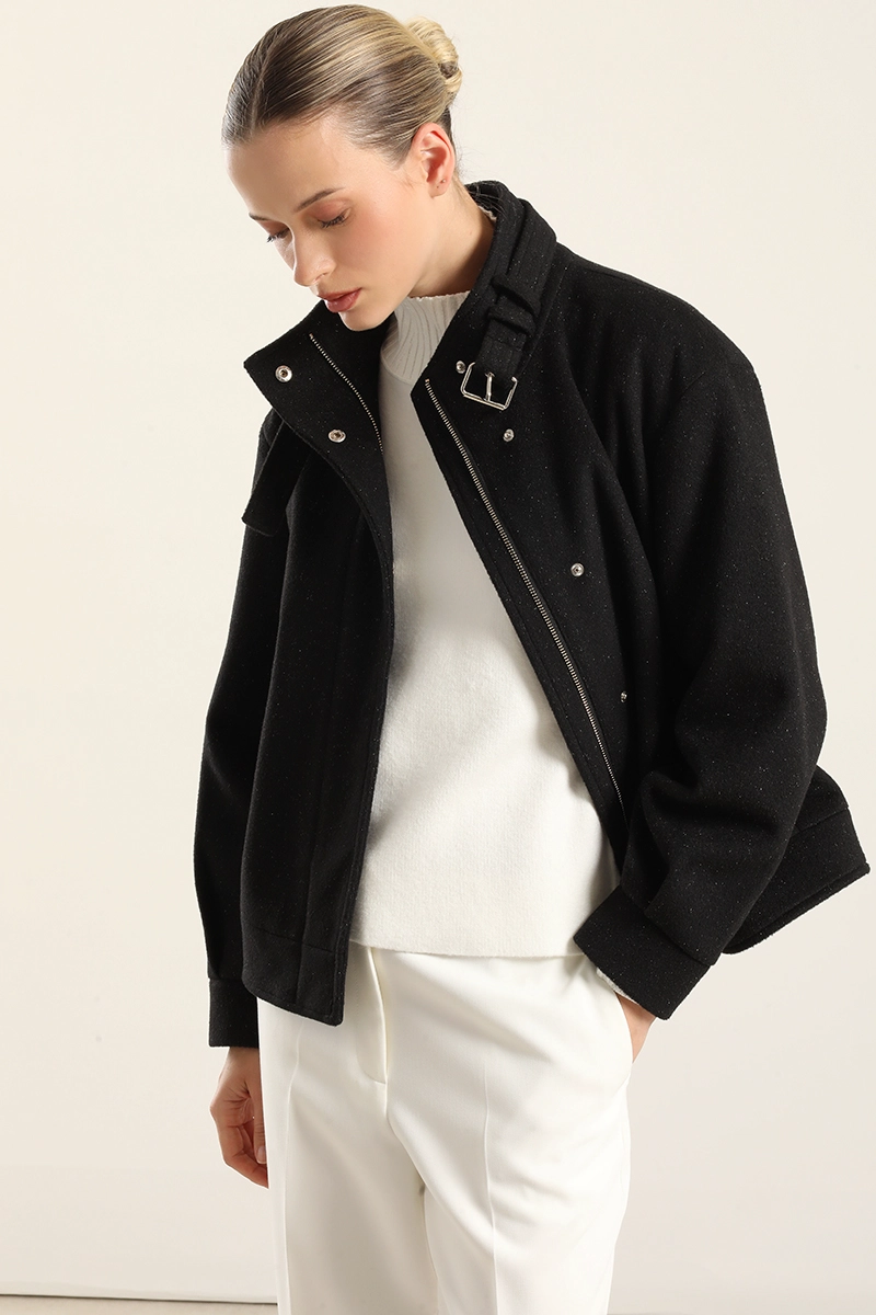 CHAQUETA BOMBER, MUFLON FANTASIA NEGRO LIOLA - 4