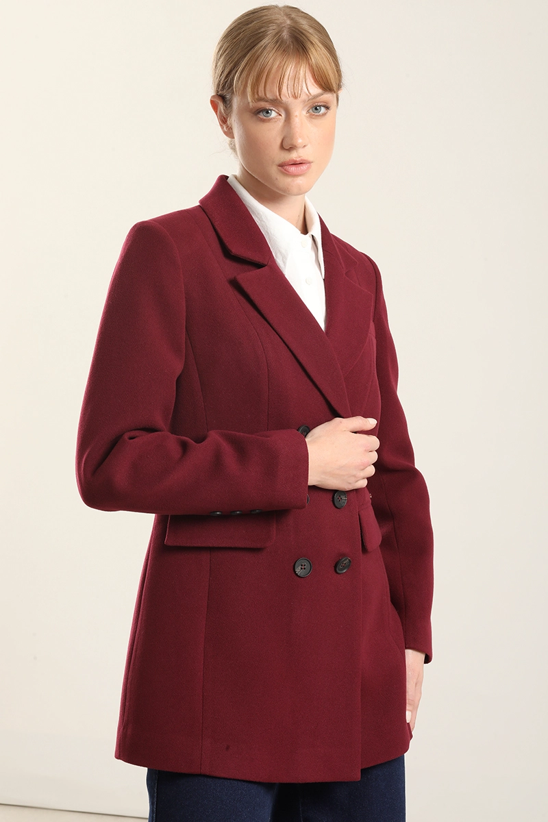 BLAZER ENTALLADO DOBLE CRUCE, VINO LIOLA - 3