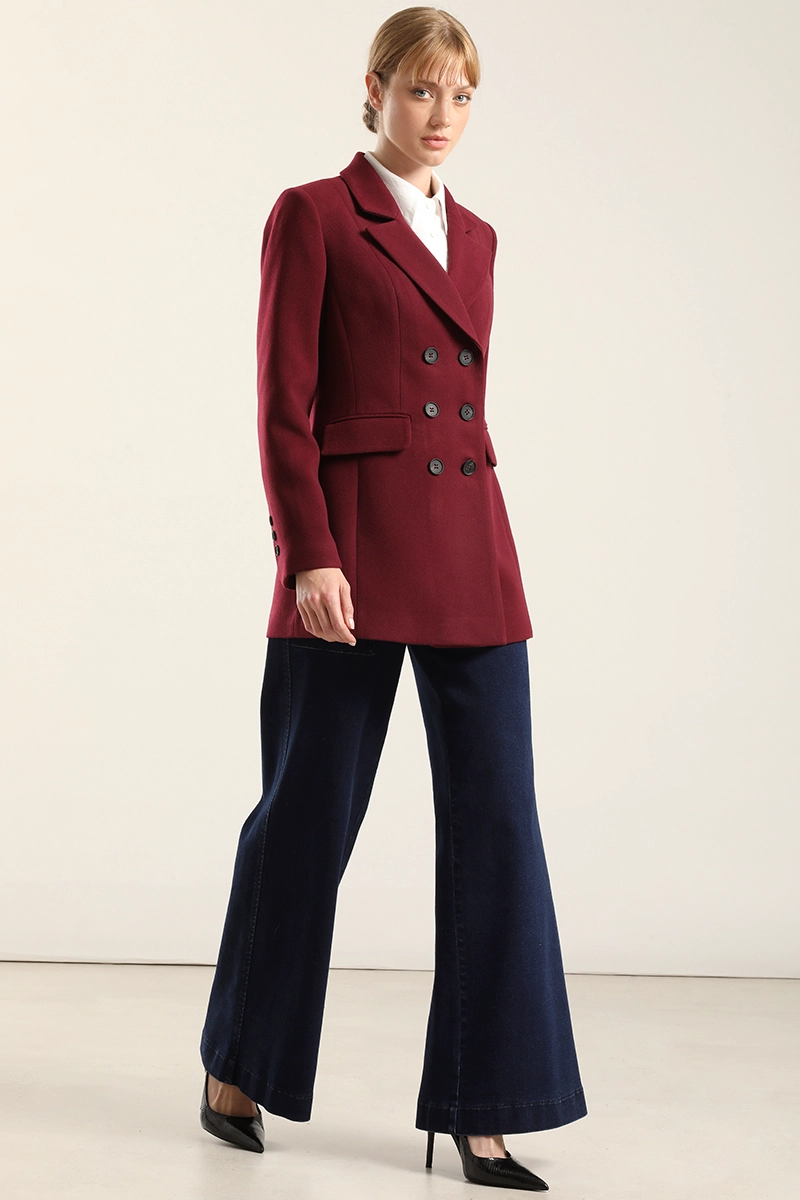 BLAZER ENTALLADO DOBLE CRUCE, VINO LIOLA - 4