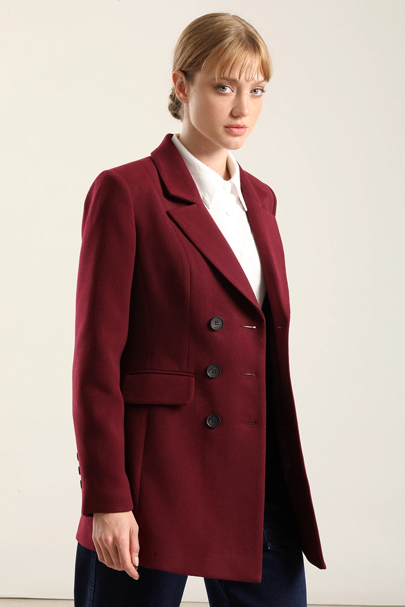BLAZER ENTALLADO DOBLE CRUCE, VINO LIOLA - 5