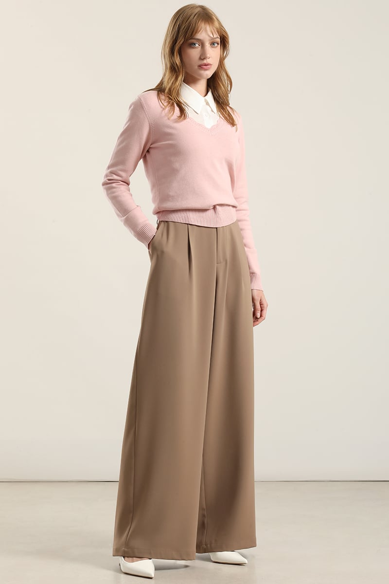 PANTALON ANCHO CON PINZA, TOPO LIOLA - 2