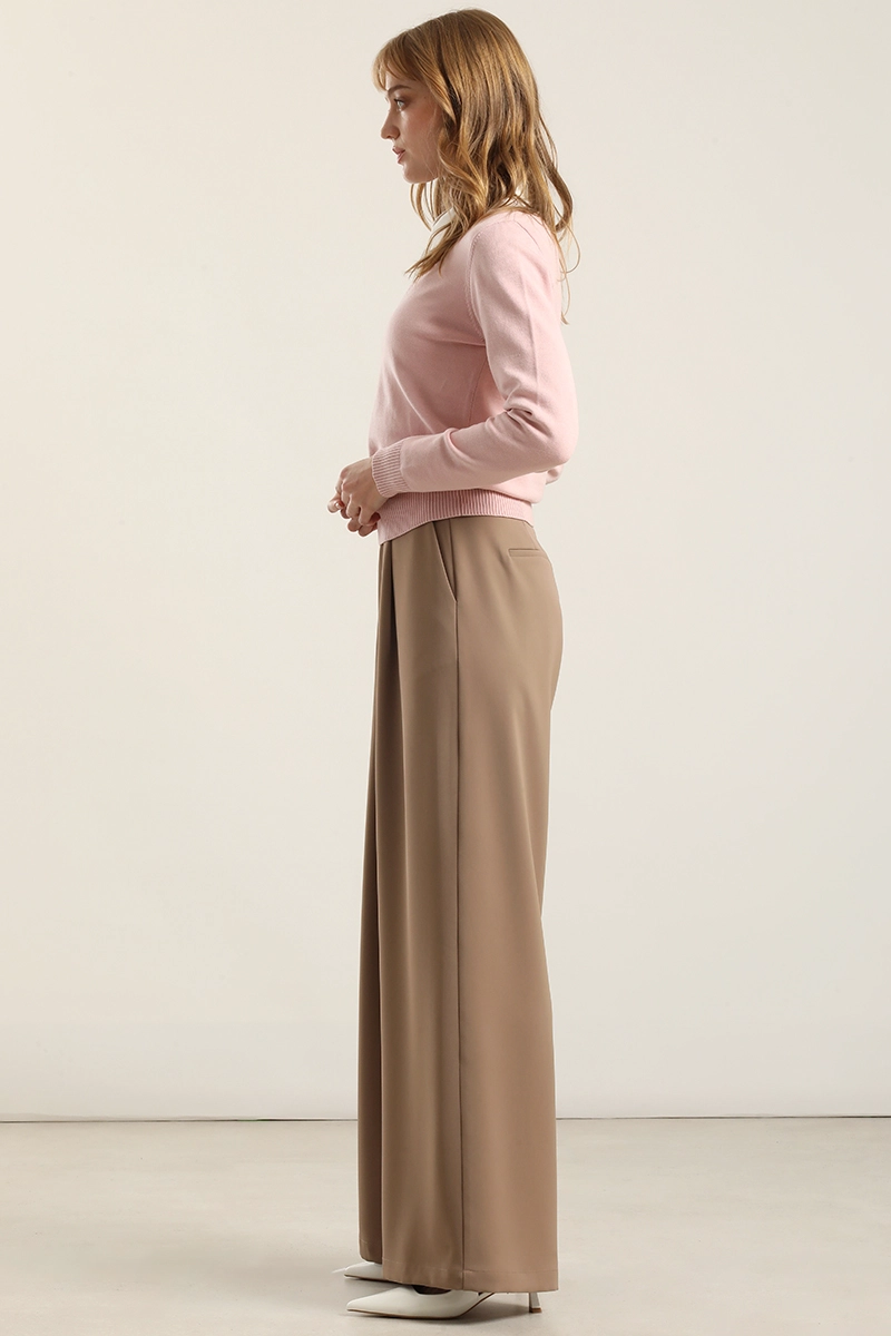 PANTALON ANCHO CON PINZA, TOPO LIOLA - 3