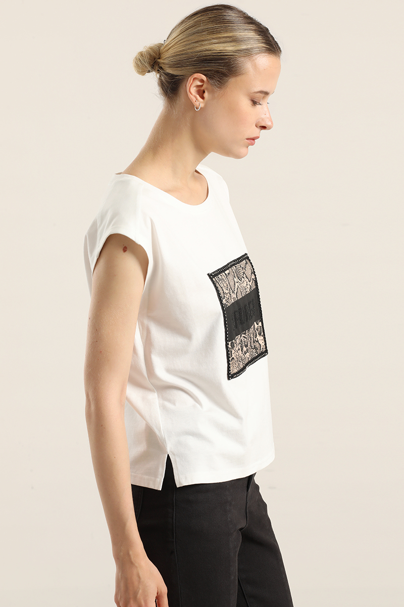 POLERA ALGODON APLICACION SAVAGE, CRUDO LIOLA - 6