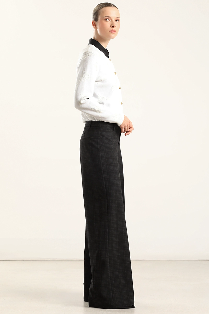 PANTALON ANCHO CUADROS FANTASIA, NEGRO LIOLA - 2